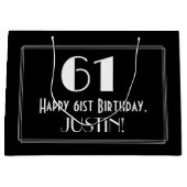 61e verjaardag: Art Deco geïnspireerde stijl "61", Groot Cadeauzakje (Voorkant)