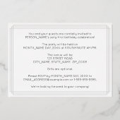 61e verjaardag — Art Deco Style "61" + Naam Folie Uitnodiging (Achterkant)