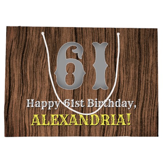 61e verjaardag: Country Western geïnspireerd uiter Groot Cadeauzakje (Achterkant)