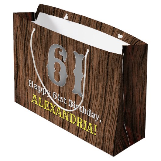 61e verjaardag: Country Western geïnspireerd uiter Groot Cadeauzakje (Achterkant Gekanteld)