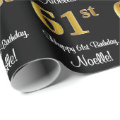 61e verjaardag: Elegante luxe Faux Gold look # Cadeaupapier (Rol Hoek)