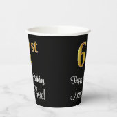 61e verjaardag - Elegante luxe Faux Gold look # Papieren Bekers (Links)