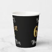 61e verjaardag — Fancy script, Faux Gold look Papieren Bekers (Links)