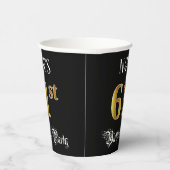 61e verjaardag — Fancy script, Faux Gold look Papieren Bekers (Rechts)