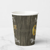61e verjaardag — Faux Gold & Faux Wood Papieren Bekers (Links)