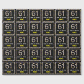 61e verjaardag: Floral Flowers Number, Custom Name Cadeaupapier (Vlak)