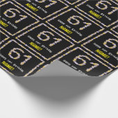 61e verjaardag: Floral Flowers Number, Custom Name Cadeaupapier (Hoek)