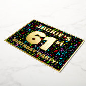 61e verjaardag — Fun, Colorful Music Symbols Folie Uitnodiging (Gedraaid)