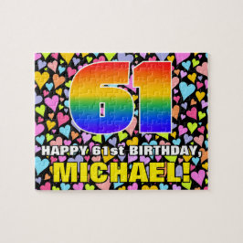 61e verjaardag - Fun, liefhebbende harteschepen + Legpuzzel