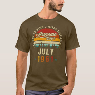 61e verjaardag Geweldige sinds juli 1961 T-shirt