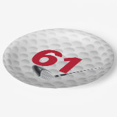 61e verjaardag golfbal ontwerp papieren bordje (Gekanteld)