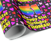 61e verjaardag: Het liefhebbende Kunstpatroon, Reg Cadeaupapier (Rol Hoek)