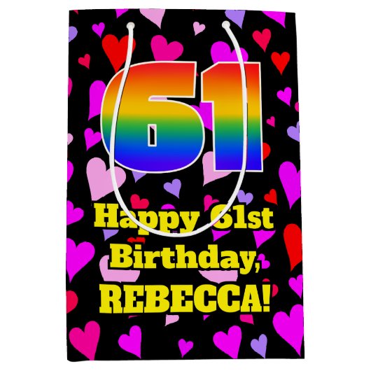 61e verjaardag: Het liefhebbende Kunstpatroon, Reg Medium Cadeauzakje (Voorkant)