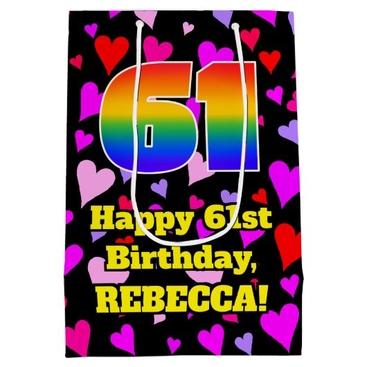 61e verjaardag: Het liefhebbende Kunstpatroon, Reg Medium Cadeauzakje (Achterkant)