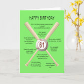 61e verjaardag honkbal grappen kaart (Gele Bloem)