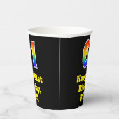 61e verjaardag: Kleurrijk, Leuk, Opwindend, Regenb Papieren Bekers (Rechts)