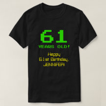 61e verjaardag: Leuk, 8-bit look, Nerdy / Geeky "6