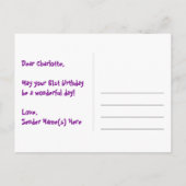 61e verjaardag – Leuk vuurwerkpatroon + Regenboog  Briefkaart (Achterkant)