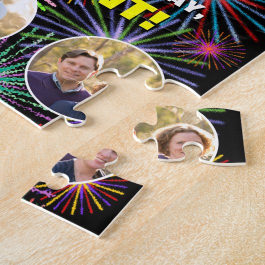 61e verjaardag: Leuke regenboog #, aangepaste naam Legpuzzel (Zijkant)