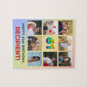 61e verjaardag: Leuke regenboog #, aangepaste naam Legpuzzel (Horizontaal)