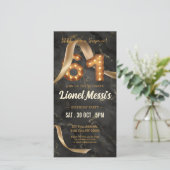 61e verjaardag mobiele uitnodiging (Staand voorkant)