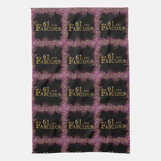 61e verjaardag  theedoek (Verticaal)