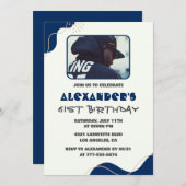 61e verjaardag uitnodigingen Mannen Navy Eenvoudig (Voorkant / Achterkant)