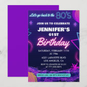 61e verjaardag uitnodigingen Terug naar de jaren 8 (Voorkant / Achterkant)