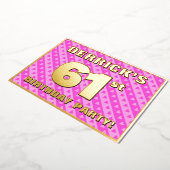 61e verjaardag van de opstand - vuurroze harten en folie uitnodiging (Gedraaid)