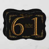 61e, Verjaardagsfeest 61e, grote Gatsby, zwart & g Kaart (Voorkant / Achterkant)