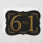 61e, Verjaardagsfeest 61e, grote Gatsby, zwart & g Kaart (Voorkant)