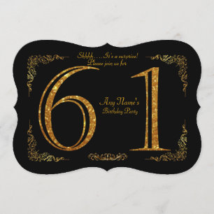 61e, Verjaardagsfeest 61e, grote Gatsby, zwart & g Kaart
