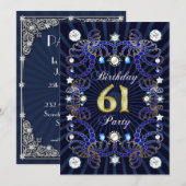 61e verjaardagsfeest met massa's juwelen kaart (Voorkant / Achterkant)