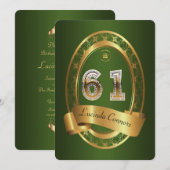 61e, verjaardagsfeest vrouw man, elegante kleur kaart (Voorkant / Achterkant)