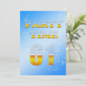 61e verjaardagsfeestuitnodiging met bier kaart (Staand voorkant)