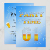 61e verjaardagsfeestuitnodiging met bier kaart (Voorkant / Achterkant)