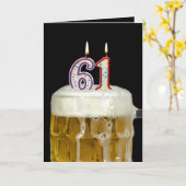 61st Birthday Beer Kaart (Gele Bloem)