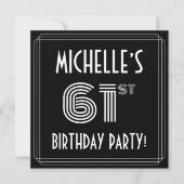 61st Birthday Party: Art Deco Style w/ Custom Name Kaart (Voorkant)
