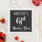 61st Birthday Party — Fancy Script + Custom Name Servet (Insitu)