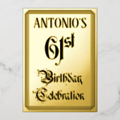 61st verjaardag Partij — Legant Manuscript + de Na Folie Uitnodiging (Voorkant)