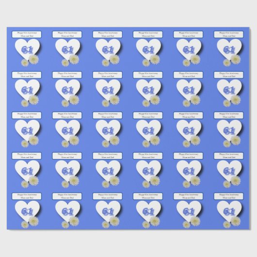 61ste bruiloft Jubileum Cadeaupapier (Vlak)