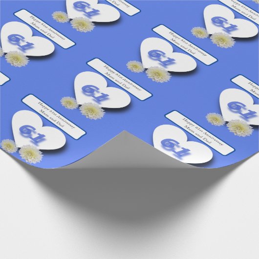 61ste bruiloft Jubileum Cadeaupapier (Hoek)