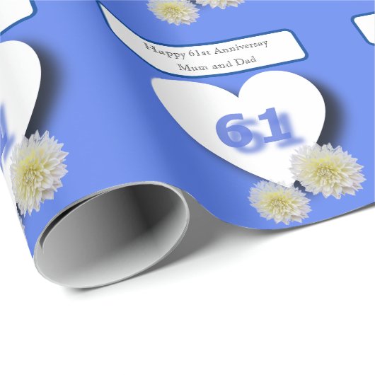 61ste bruiloft Jubileum Cadeaupapier (Rol Hoek)