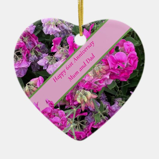 61ste bruiloft Jubileum Keramisch Ornament (Voorkant)