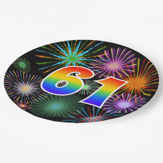 61ste evenement - Leuk, Kleurrijk, Vet, Regenboog  Papieren Bordje (Gekanteld)