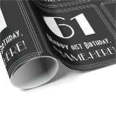 61ste verjaardag - Art Deco Geïnspireerde look "61 Cadeaupapier (Rol Hoek)