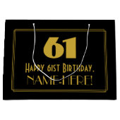 61ste verjaardag — Art Deco geïnspireerde look "61 Groot Cadeauzakje (Voorkant)