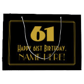 61ste verjaardag — Art Deco geïnspireerde look "61 Groot Cadeauzakje (Achterkant)