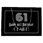 61ste verjaardag — Art Deco geïnspireerde look "61 Groot Cadeauzakje (Achterkant)