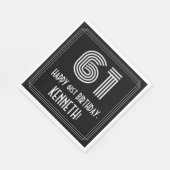 61ste verjaardag: Art Deco Geïnspireerde look "61" Servet (Hoek)